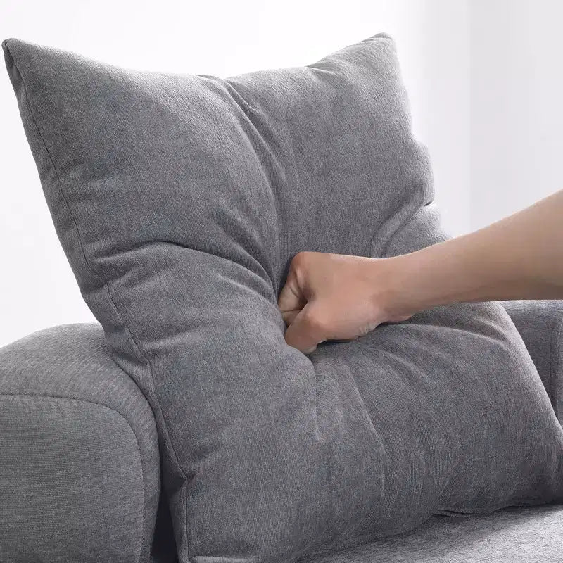 GustoWave Oversized Round Accent Chair, Modern Upholstered Sofa with Pillows, Cozy Leisure Chair for Living Room, Chenille Fabric, Light Gray