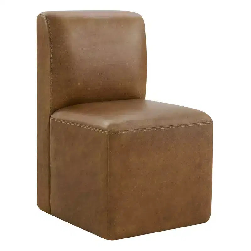 Spruce&Spring Upholstered Movable Rolling Dining Chairs with Casters Set of 2