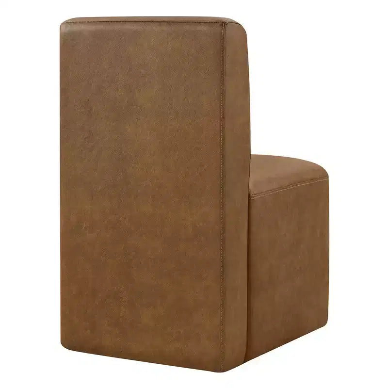 Spruce&Spring Upholstered Movable Rolling Dining Chairs with Casters Set of 2