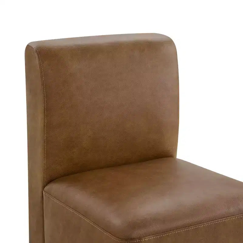 Spruce&Spring Upholstered Movable Rolling Dining Chairs with Casters Set of 2