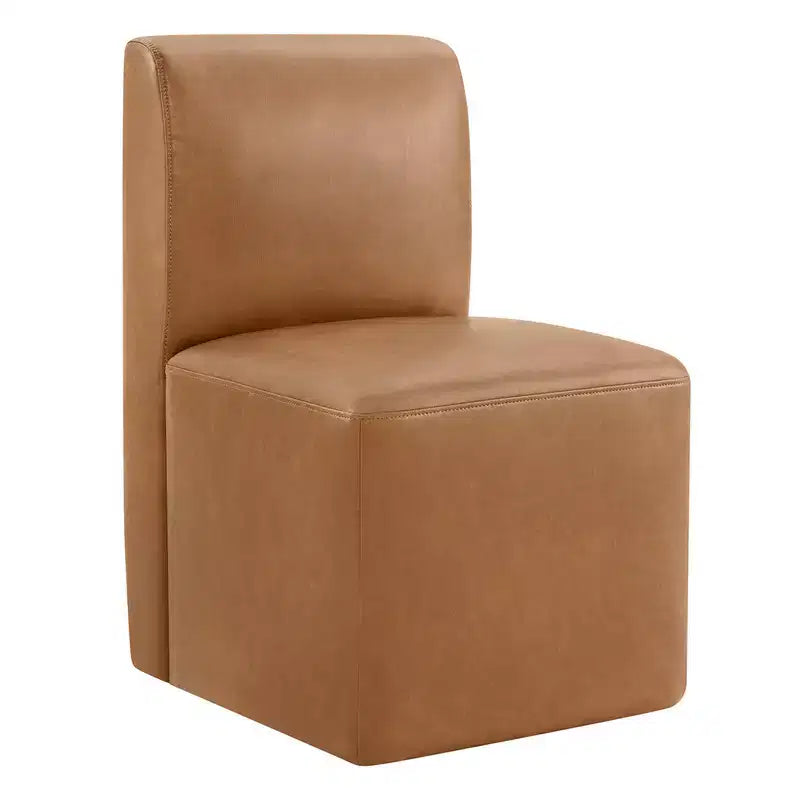 Spruce&Spring Upholstered Movable Rolling Dining Chairs with Casters Set of 2