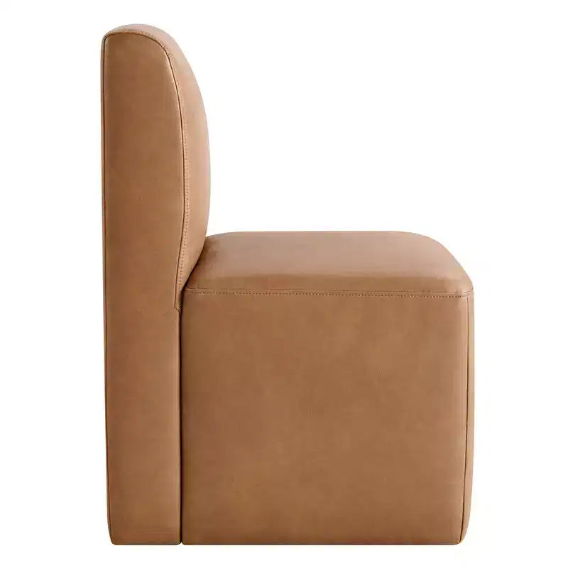 Spruce&Spring Upholstered Movable Rolling Dining Chairs with Casters Set of 2