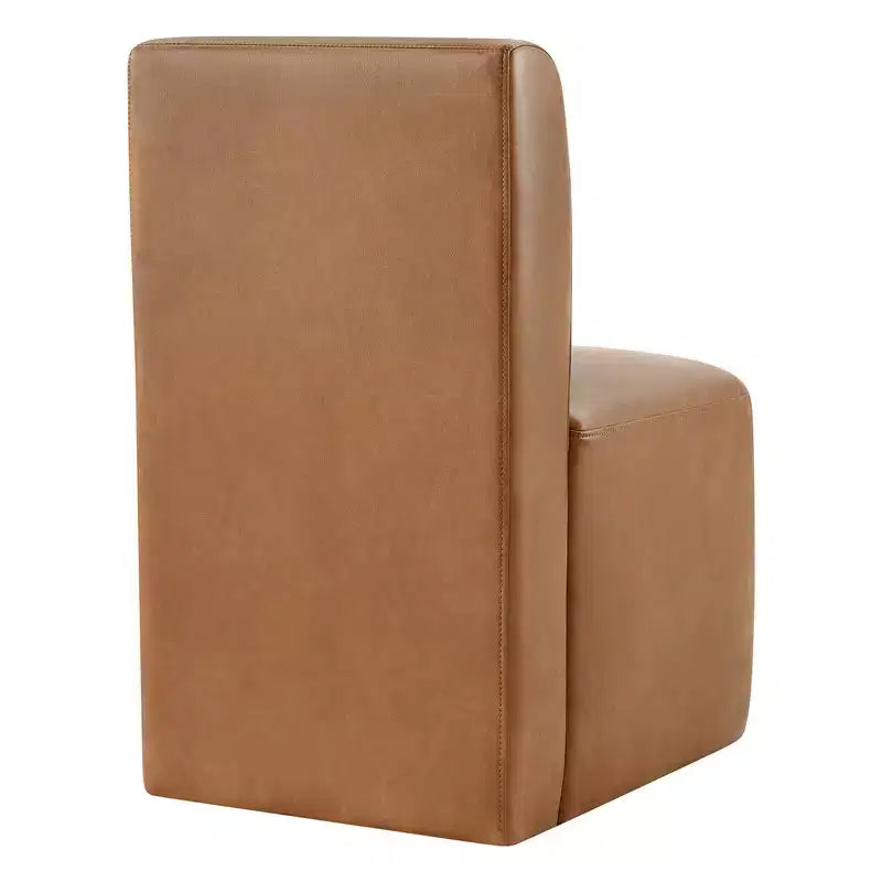 Spruce&Spring Upholstered Movable Rolling Dining Chairs with Casters Set of 2