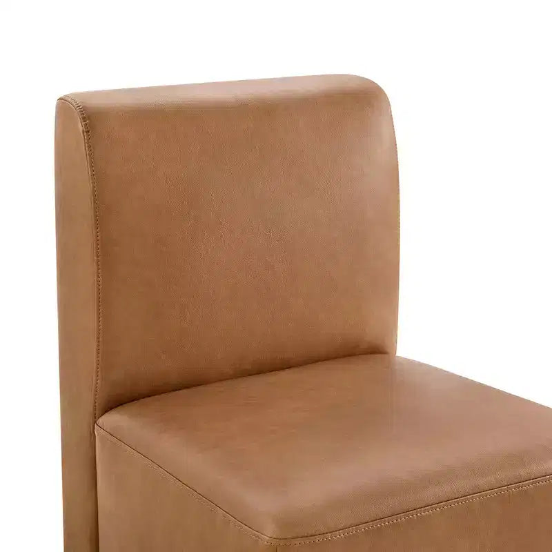 Spruce&Spring Upholstered Movable Rolling Dining Chairs with Casters Set of 2