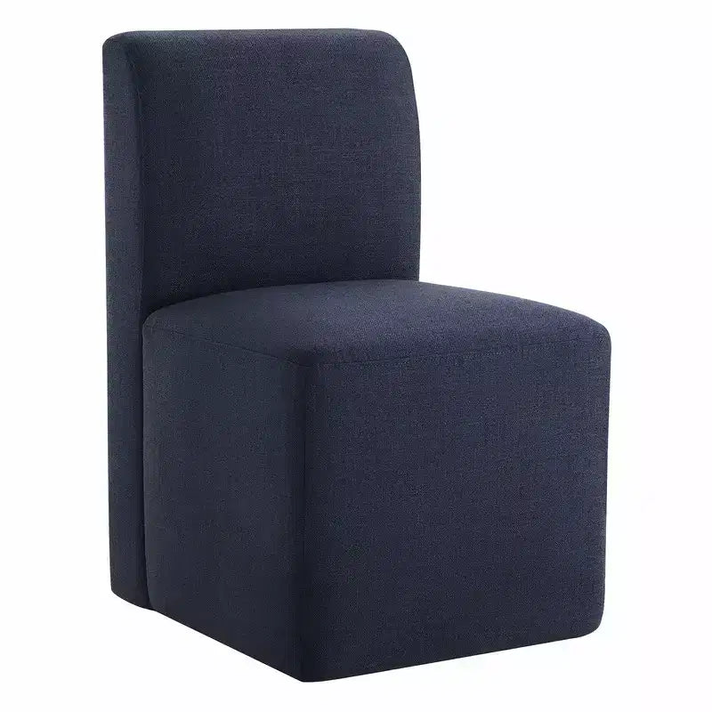 Spruce&Spring Upholstered Movable Rolling Dining Chairs with Casters Set of 2