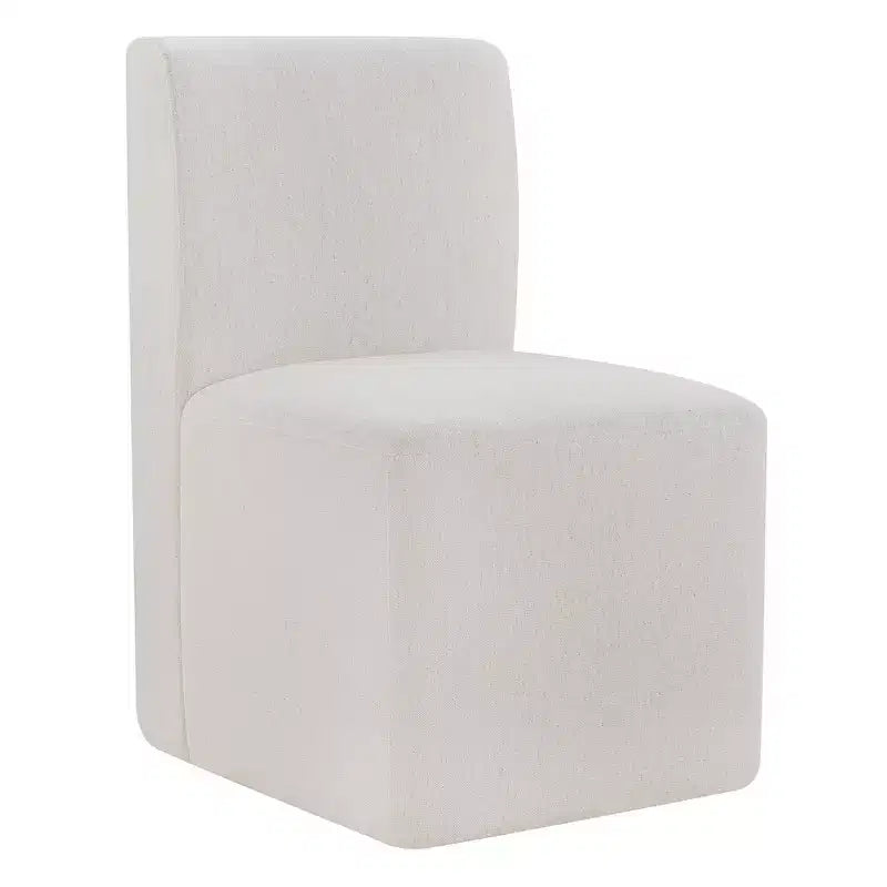 Spruce&Spring Upholstered Movable Rolling Dining Chairs with Casters Set of 2