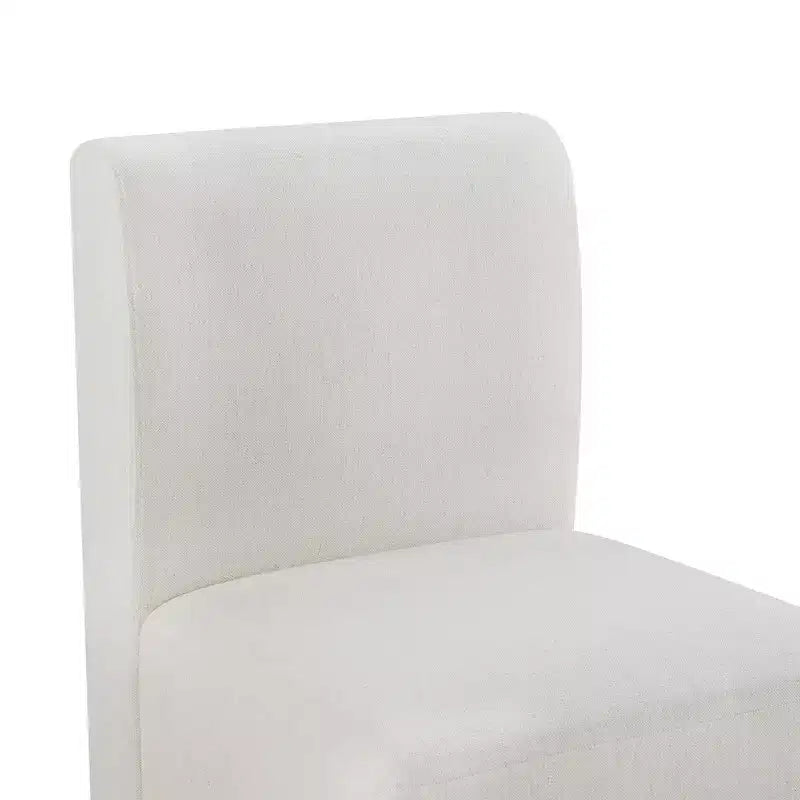Spruce&Spring Upholstered Movable Rolling Dining Chairs with Casters Set of 2