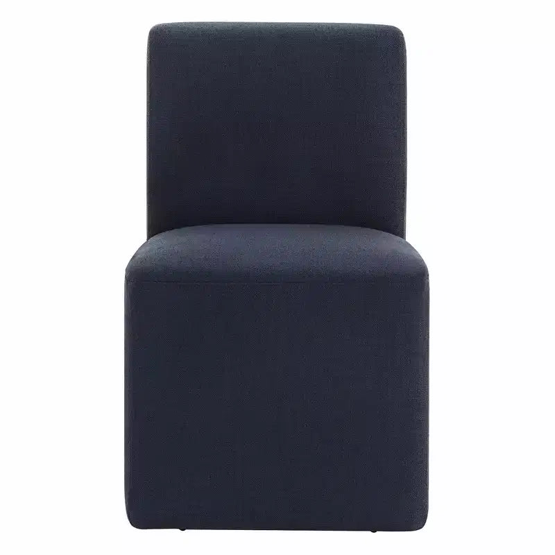 Spruce&Spring Upholstered Movable Rolling Dining Chairs with Casters Set of 2