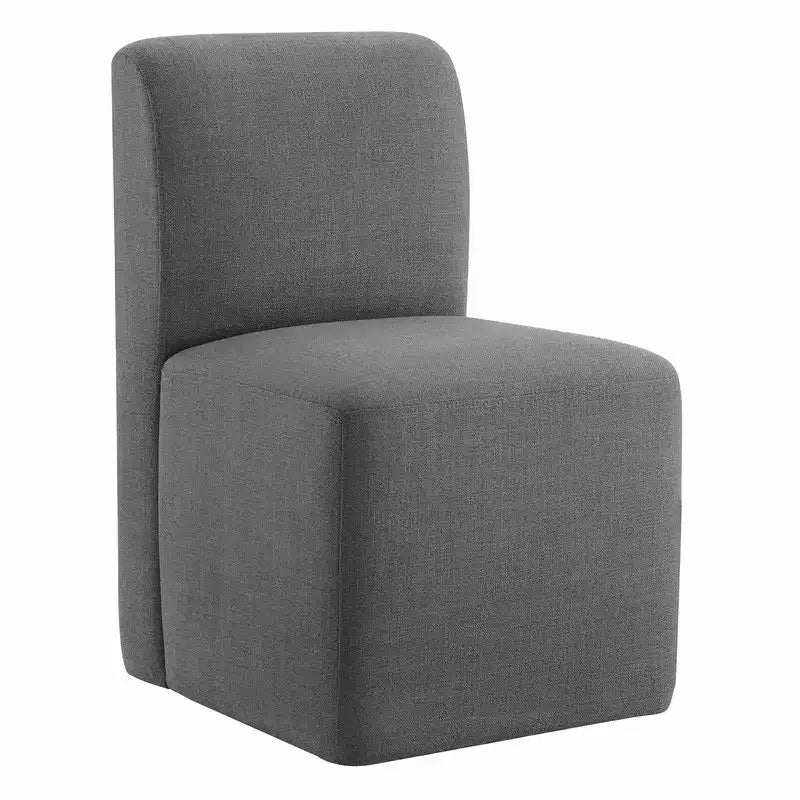 Spruce&Spring Upholstered Movable Rolling Dining Chairs with Casters Set of 2