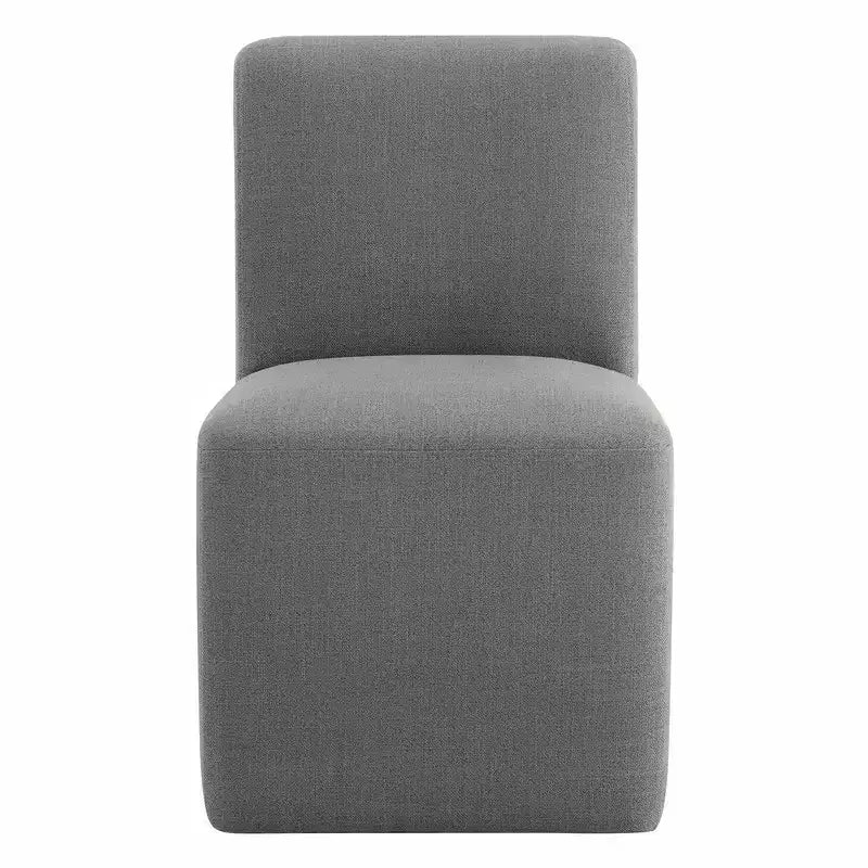Spruce&Spring Upholstered Movable Rolling Dining Chairs with Casters Set of 2