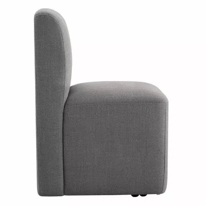 Spruce&Spring Upholstered Movable Rolling Dining Chairs with Casters Set of 2