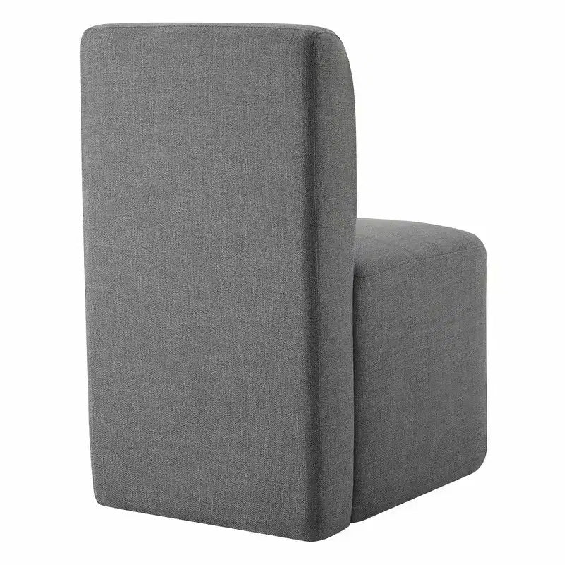 Spruce&Spring Upholstered Movable Rolling Dining Chairs with Casters Set of 2