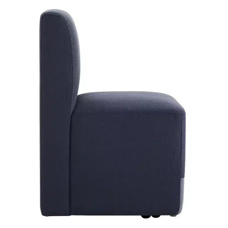 Spruce&Spring Upholstered Movable Rolling Dining Chairs with Casters Set of 2