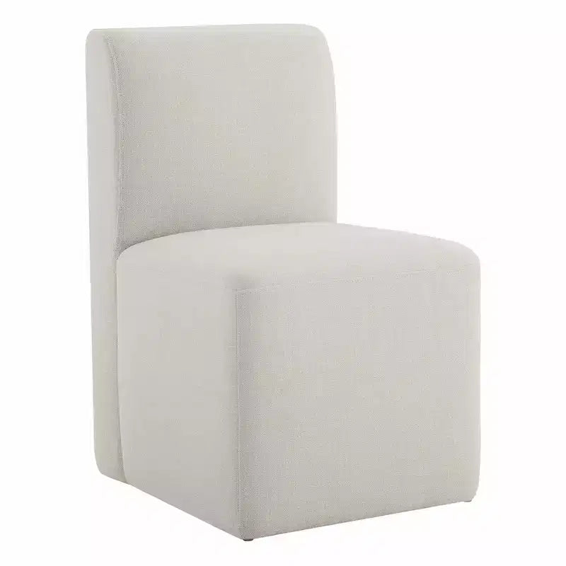 Spruce&Spring Upholstered Movable Rolling Dining Chairs with Casters Set of 2