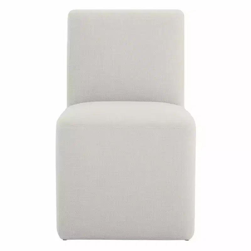 Spruce&Spring Upholstered Movable Rolling Dining Chairs with Casters Set of 2
