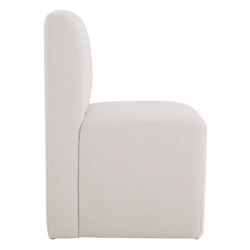 Spruce&Spring Upholstered Movable Rolling Dining Chairs with Casters Set of 2