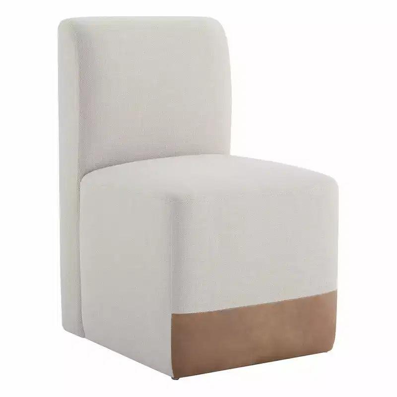 Spruce&Spring Upholstered Movable Rolling Dining Chairs with Casters Set of 2
