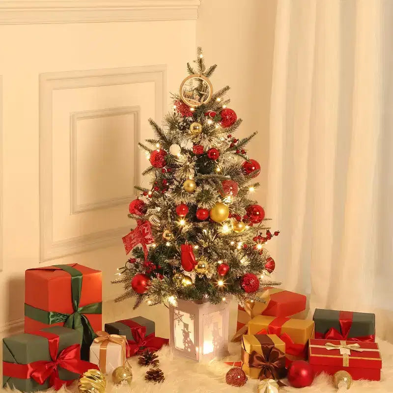Acekool 3ft Flocked Tabletop Tree: Instant Seasonal Ambiance with Wireless Lighting