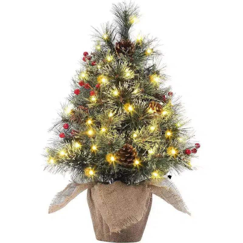 Acekool 3ft Flocked Tabletop Tree: Instant Seasonal Ambiance with Wireless Lighting