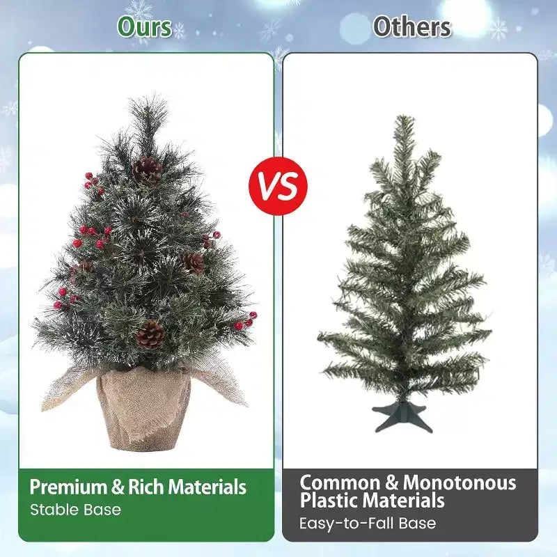 Acekool 3ft Flocked Tabletop Tree: Instant Seasonal Ambiance with Wireless Lighting