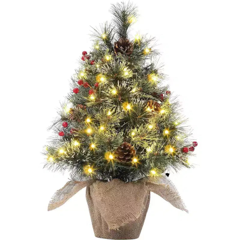 Acekool 3ft Flocked Tabletop Tree: Instant Seasonal Ambiance with Wireless Lighting