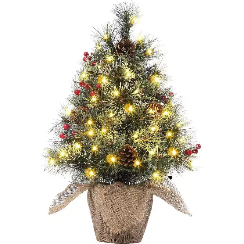 Acekool 3ft Flocked Tabletop Tree: Instant Seasonal Ambiance with Wireless Lighting