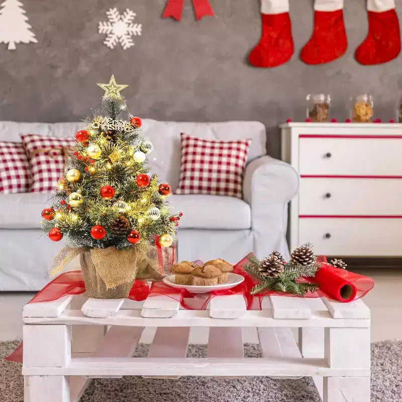 Acekool 3ft Flocked Tabletop Tree: Instant Seasonal Ambiance with Wireless Lighting