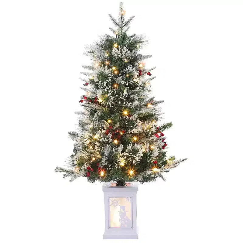 Acekool 3ft Flocked Tabletop Tree: Instant Seasonal Ambiance with Wireless Lighting