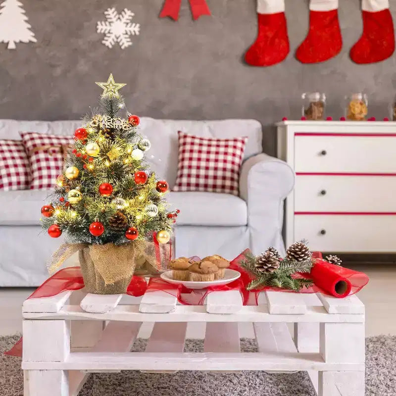 Acekool 3ft Flocked Tabletop Tree: Instant Seasonal Ambiance with Wireless Lighting