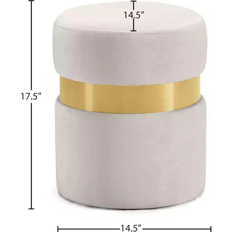 Meridian Furniture,Hailey Velvet Ottoman/Stool