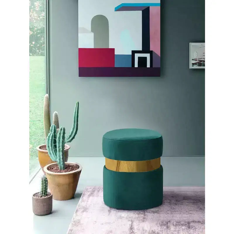 Meridian Furniture,Hailey Velvet Ottoman/Stool
