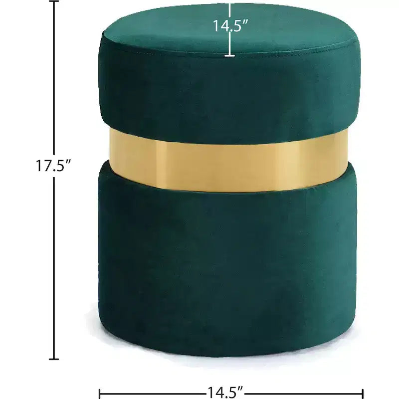 Meridian Furniture,Hailey Velvet Ottoman/Stool
