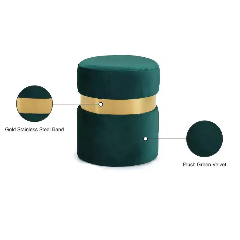 Meridian Furniture,Hailey Velvet Ottoman/Stool