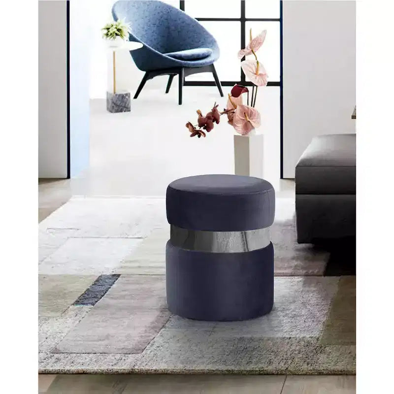 Meridian Furniture,Hailey Velvet Ottoman/Stool