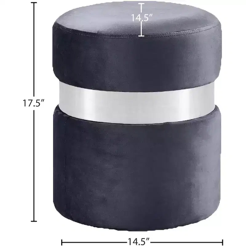 Meridian Furniture,Hailey Velvet Ottoman/Stool
