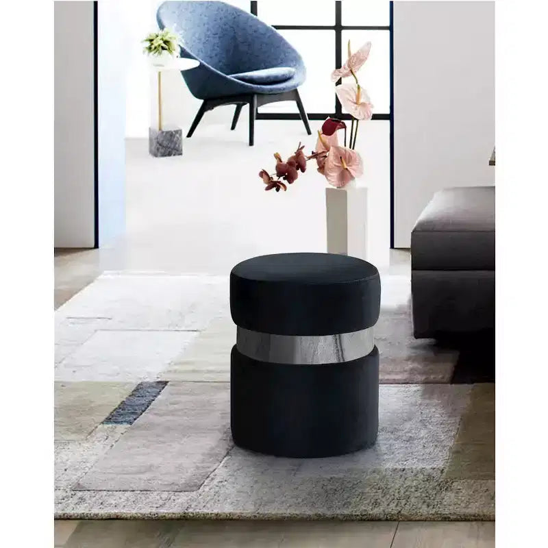 Meridian Furniture,Hailey Velvet Ottoman/Stool