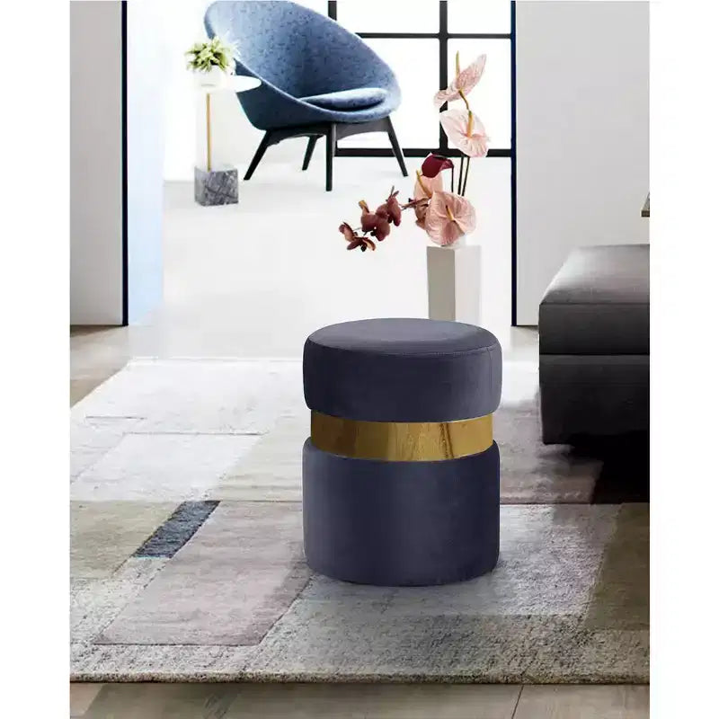 Meridian Furniture,Hailey Velvet Ottoman/Stool