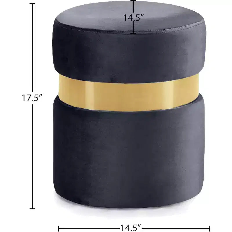 Meridian Furniture,Hailey Velvet Ottoman/Stool