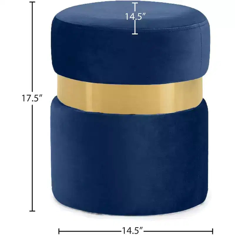 Meridian Furniture,Hailey Velvet Ottoman/Stool