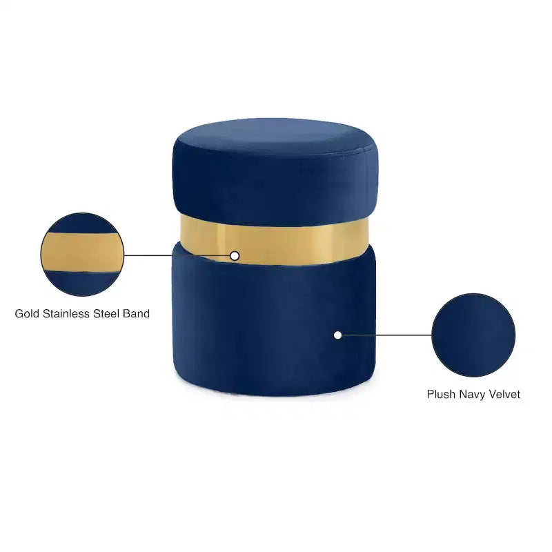 Meridian Furniture,Hailey Velvet Ottoman/Stool
