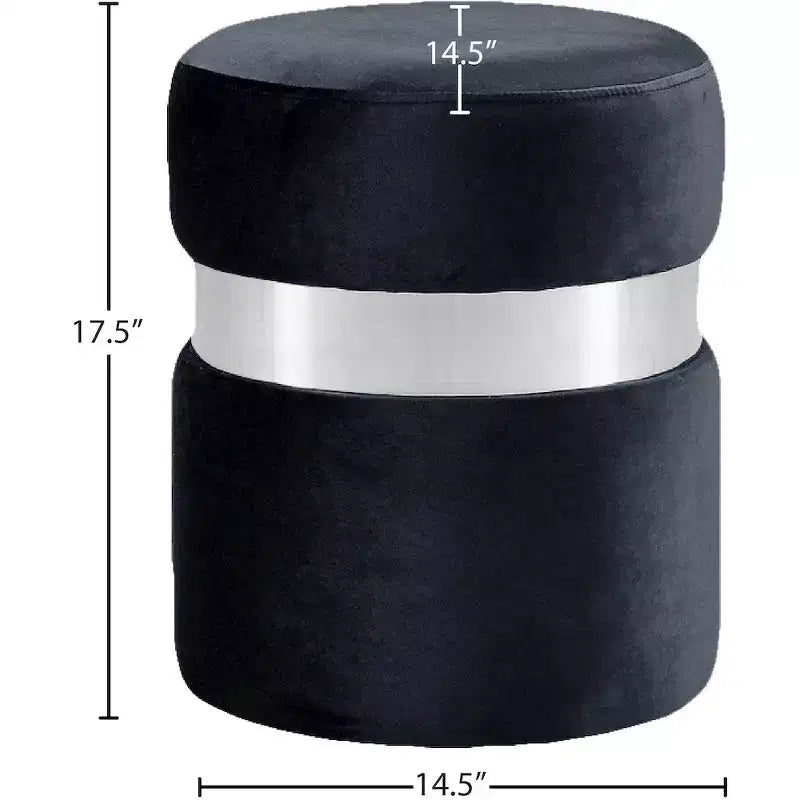 Meridian Furniture,Hailey Velvet Ottoman/Stool
