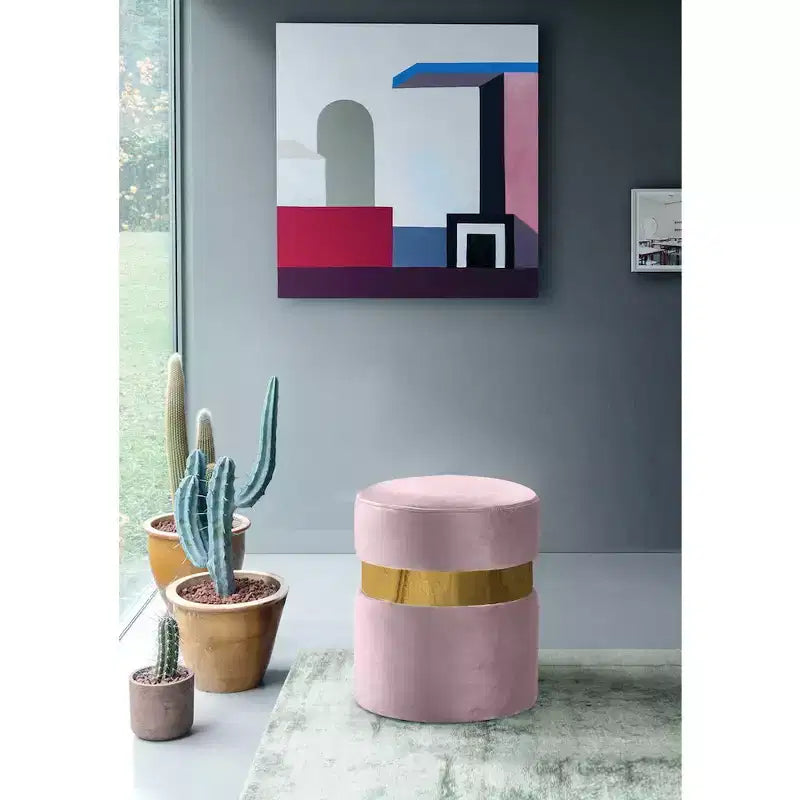 Meridian Furniture,Hailey Velvet Ottoman/Stool