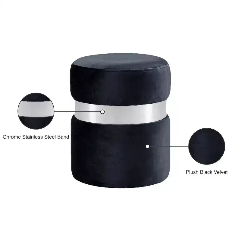 Meridian Furniture,Hailey Velvet Ottoman/Stool