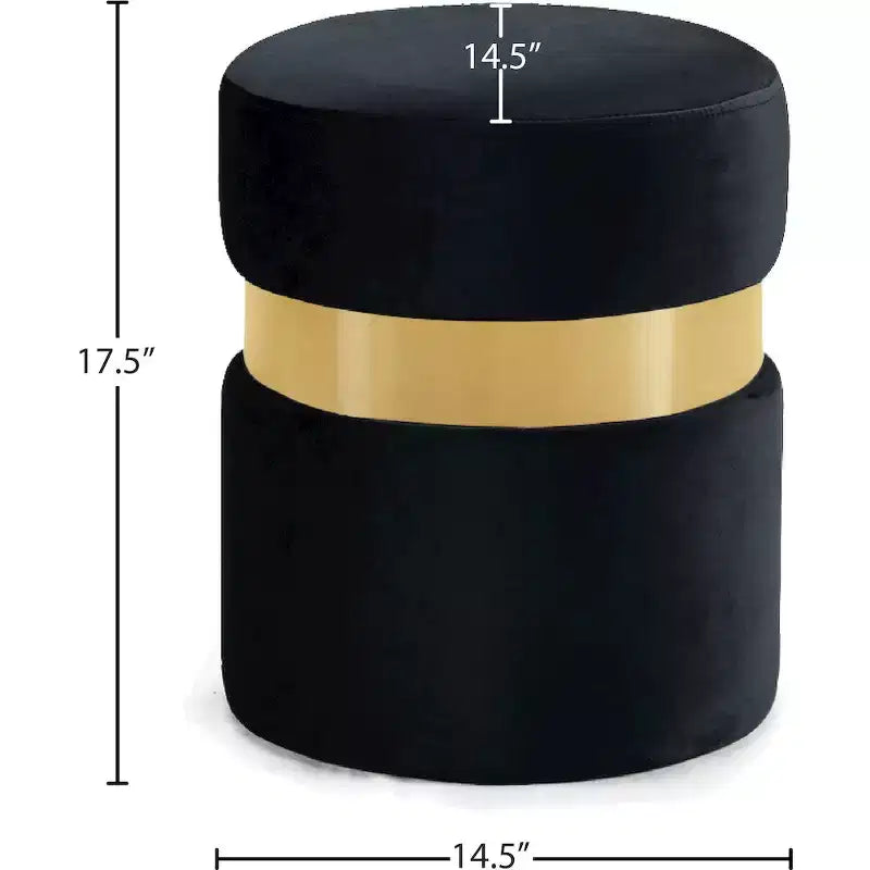 Meridian Furniture,Hailey Velvet Ottoman/Stool