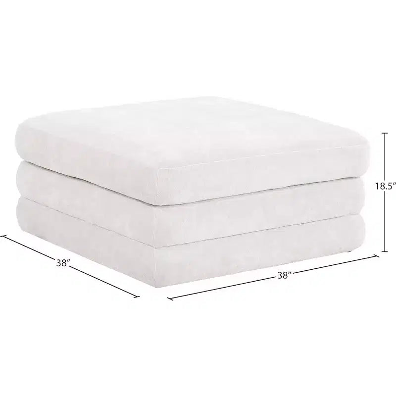 Meridian Furniture,Stellar Chenille Fabric Upholstered Modular Modular Ottoman