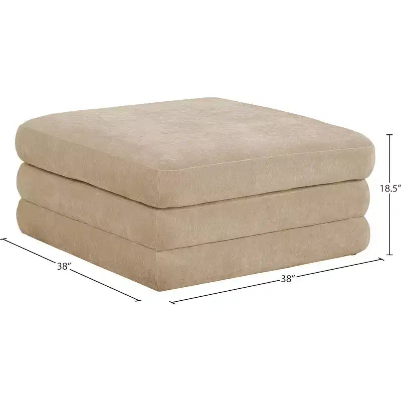 Meridian Furniture,Stellar Chenille Fabric Upholstered Modular Modular Ottoman