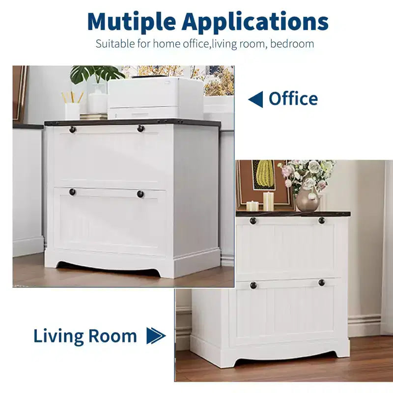 2 Drawer Farmhouse File Cabinet,30 Wood Lateral Filing Cabinet,Drawer storage cabinets, bedside tables with Hanging File Folders for Home Office