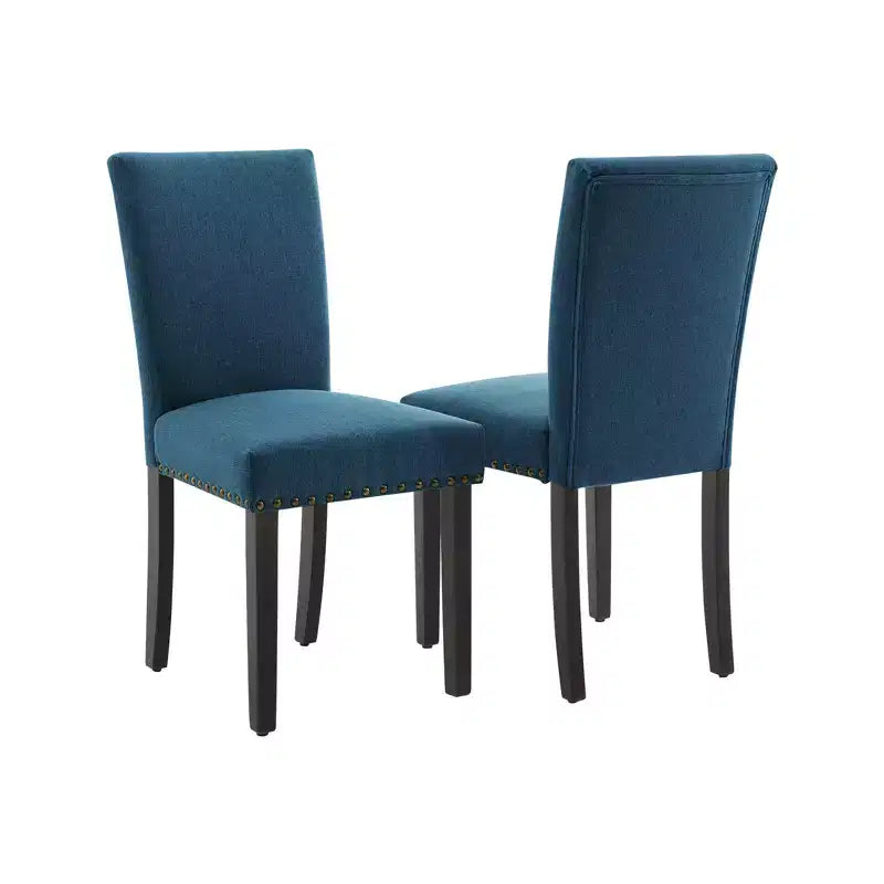 Modern Dining Chairs Set of 2, Upholstered Fabric Kitchen Chairs with Nailhead Trim, Comfortable Dining Chairs for Small Space Apartment, Home