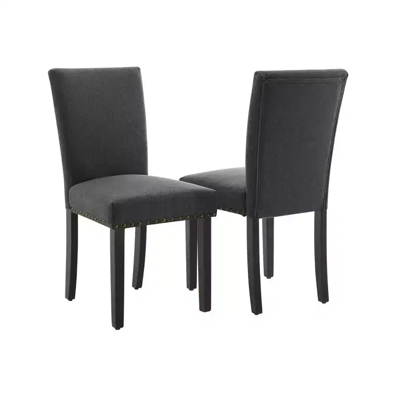 Modern Dining Chairs Set of 2, Upholstered Fabric Kitchen Chairs with Nailhead Trim, Comfortable Dining Chairs for Small Space Apartment, Home