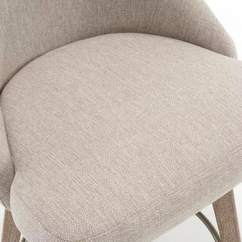 Bekrvio 26'' Counter Height Swivel Bar Stools Set of 4 Backs and Wood Legs,Linen Fabric/PU Leather Upholstered Barstools for Kitchen Island
